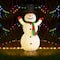 Glitzhome® 94.5"H Lighted Christmas 3D Foldable Fabric Snowman Outdoor Decor